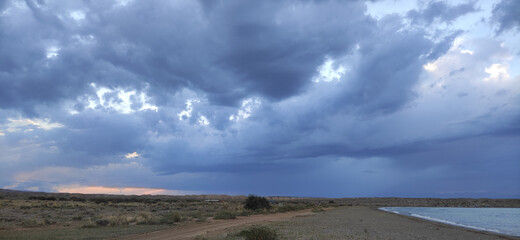 clouds over lake