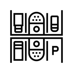 multi-location management services line icon vector. multi-location management services sign. isolated contour symbol black illustration