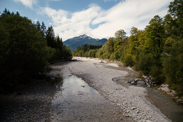 landscape of a Alps river