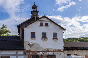 Fototapeta na wymiar Exterior of building above salt mine in Cacica village in Romania