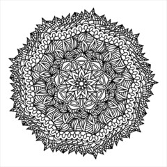 Coloring antistress. Round ornament. Vector