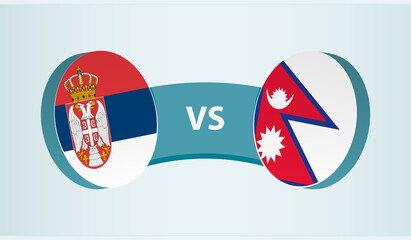 Serbia versus Nepal, team sports competition concept.