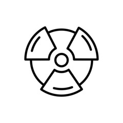 Symbol of radioactivity thin line icon. Modern vector illustration.