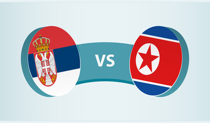 Serbia versus North Korea, team sports competition concept.