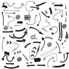 Arrows Doodle Vector  Set Of Simple Arrow Sketches 
 Business Scribble Collection  Up , Down , Left , Right Draw