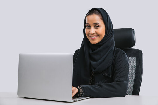 Beautiful middle eastern woman wearing abaja