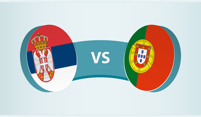 Serbia versus Portugal, team sports competition concept.