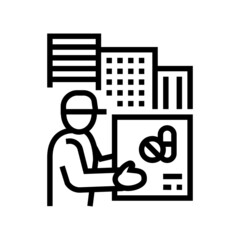 drug delivery line icon vector. drug delivery sign. isolated contour symbol black illustration