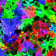 Abstract diagonal pattern from a modified image of a mixed autumn forest. Diagonal ornament in natural colors of autumn forest camouflage Leopard pattern.