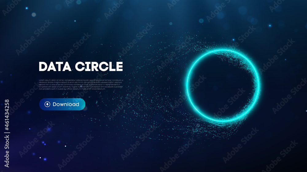 Poster data circle digital technology background. internet network abstract background. big data circle vec