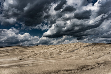 Mud volcano, mud dome, mud flows