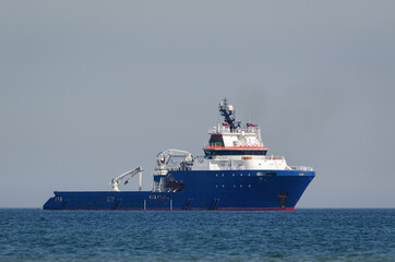 Fototapeta na wymiar OFFSHORE SHIP - Platform supply vessel at sea 