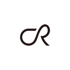 letter cr simple geometric curves line logo vector