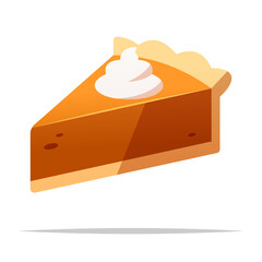 Pumpkin pie vector isolated illustration © FARBAI