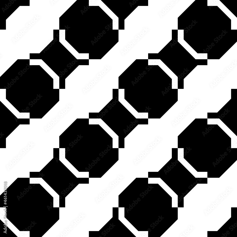 Poster Black diagonals and white background sample. Vector seamless wallpaper or pattern. Abstract shapes sample.