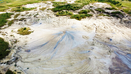 Mud volcano, mud eruption, mud flows