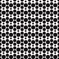 Dotted black pattern. Seamless sample with bubble mesh. Vector repeated circles wallpaper.
