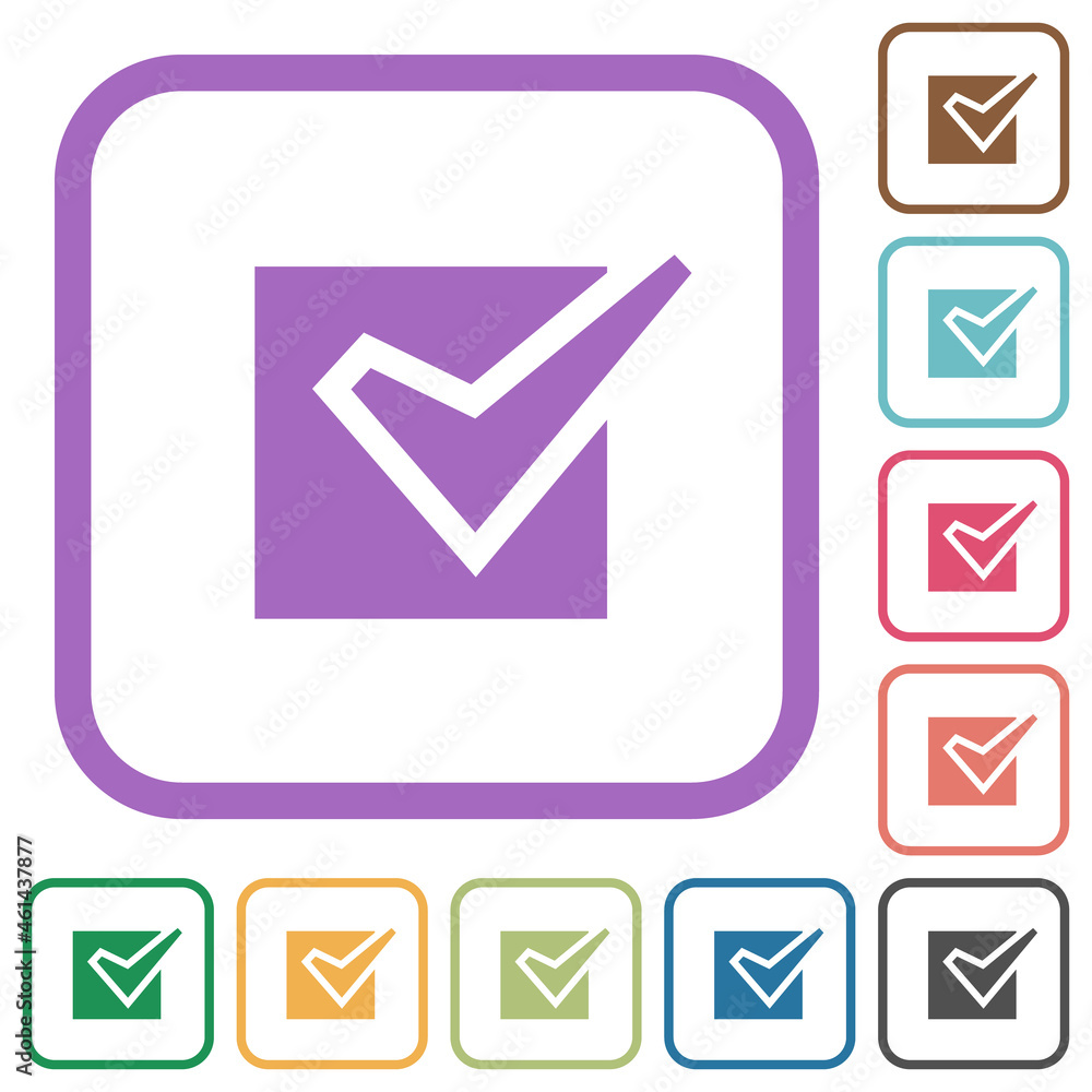 Poster checked box solid simple icons
