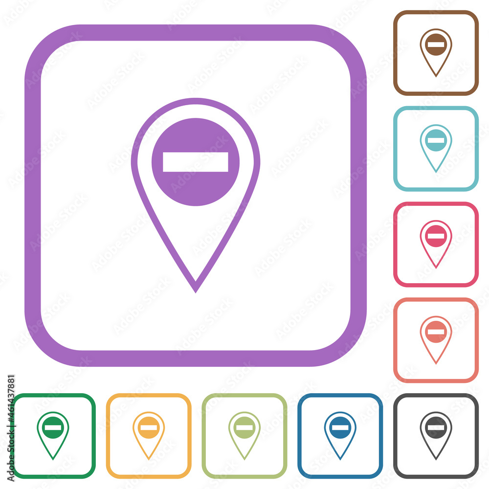 Poster remove gps location simple icons