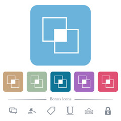 Clipping mask tool flat icons on color rounded square backgrounds