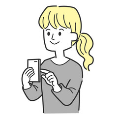 スマホを操作する女性