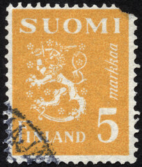 Postage stamps of the Suomi Finland. Stamp printed in the Suomi Finland. Stamp printed by Suomi Finland.
