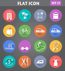 Fototapeta premium Vector application Hotel Services and Facilities Icons.