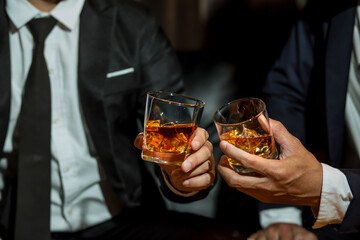 whiskey, for a friendly party in a bar or a restaurant.