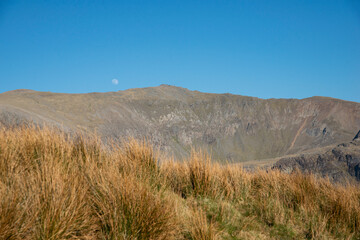 Fototapeta na wymiar The road to the top of Snowdon in Wales.