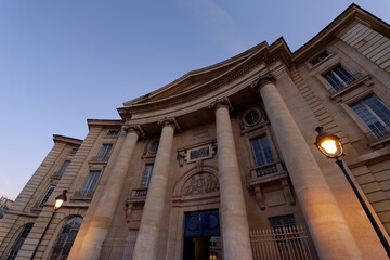 façade of the Pantheon-Sorbonne university. 5th arrondissement of Paris city