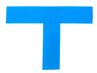 Blue pieces of Insulating tape isolated on a white background. adhesive tape