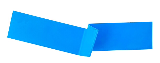 Blue pieces of Insulating tape isolated on a white background. adhesive tape