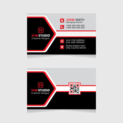 Vector modern creative simple and clean business card design, red abstract unique luxury and professional name card design, print ready corporate and brand identity design.