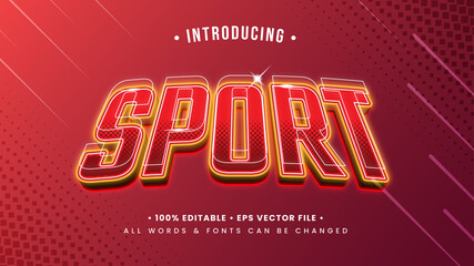 Sport 3d Text Style Effect. Editable illustrator text style.