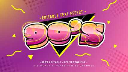 90's Retro 3d Text Style Effect. Editable illustrator text style.