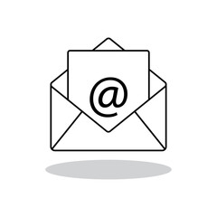 Mail icon vector isolated on white background. Trendy mail icon in flat style. Template for app, ui and logo. Icon mail for your web site. Modern mail icon, EPS 10
