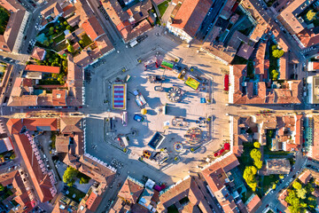Town of Palmanova hexagonal square aerial view, UNESCO world heritage site
