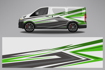 Wrap car vector design decal. Graphic abstract line racing background design for vehicle, race car, rally, adventure livery camouflage.