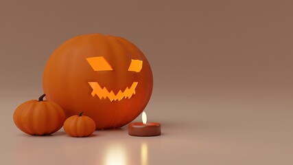 jack o lantern and pumpkin, candle (halloween)