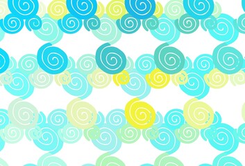 Light Blue, Yellow vector background with lava shapes.