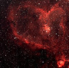 The Heart Nebula in dark space