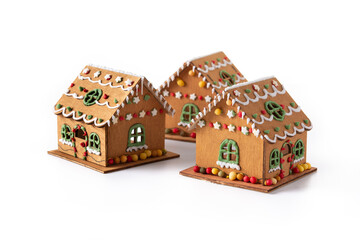 Christmas gingerbread house isolated on white background