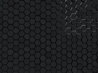 Abstract black wall hexagon blocks background minimal light clean corporate wall 3d geometric	
