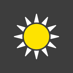 Sun vector isolated flat icond. Weather sign