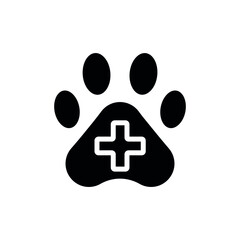 Veterinary pharmacy glyph icon. Vector fill black illustration.