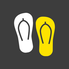 Flip Flops flat vector icon. Summer sign