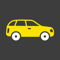 Station wagon flat vector icon isolated