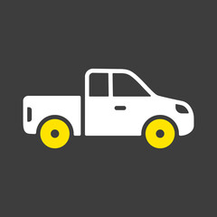 Pickup car flat vector icon isolated