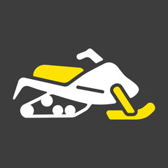 Snowmobile flat vector icon design isolated