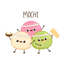 Making mochi vector. Mochi character design. Mochi vector.